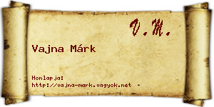 Vajna Márk névjegykártya